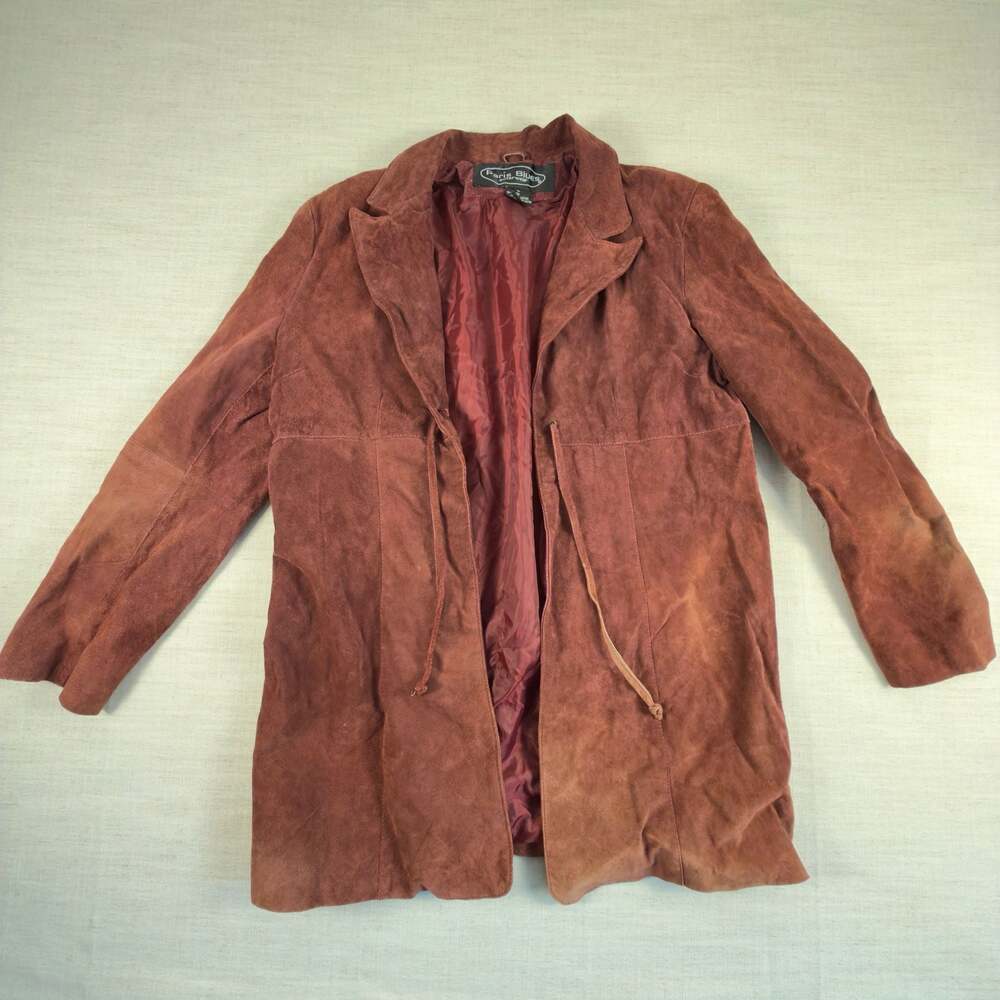 Paris Blues Outerwear Vintage Suede Tie-Front Trench Coat Jacket